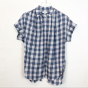 Madewell Central Linus Plaid Split Back Shirt XS